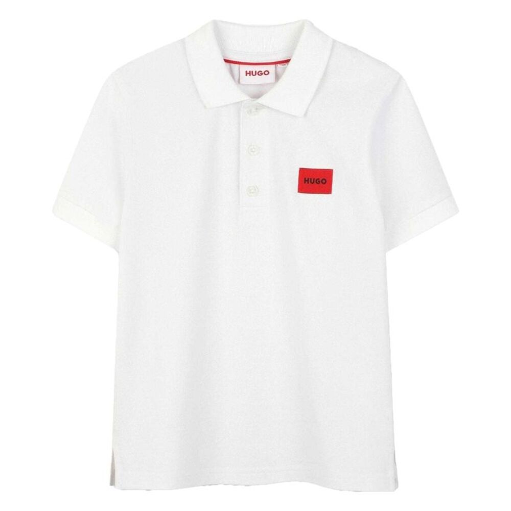 Hugo Childrens/Kids Logo Short-Sleeved Polo Shirt / White